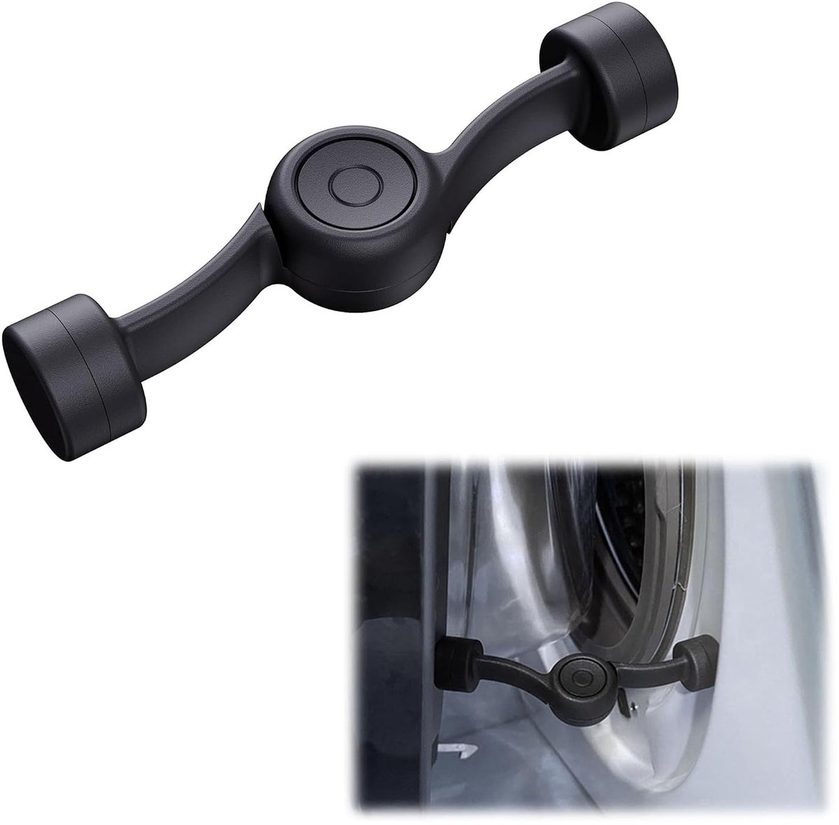 LISM-Magnetische deurbeugel Geschikt voor wasmachine – 360° verstelbaar, compacte ruimtebespaarder, Geschikt voor wasmachines/vaatwassers/magnetrons, stevige beugel Geschikt voorkomt vocht en geuren, compact 11,5 cm (grijs)