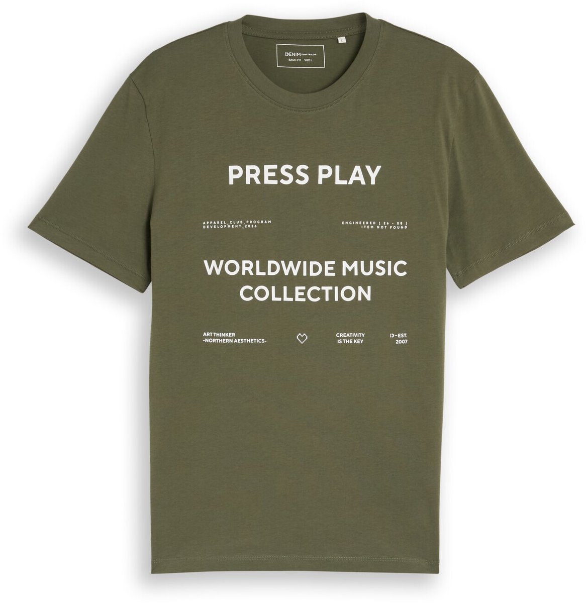 Tom Tailor Denim - T-shirt met print - Maat M - urban olive green