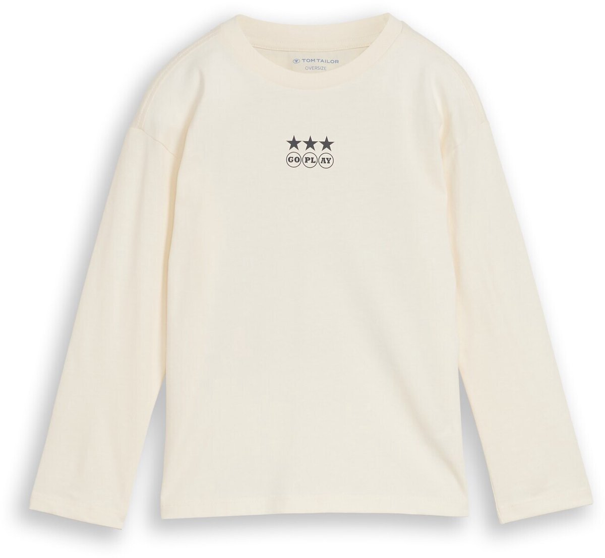 Tom Tailor - Oversized shirt met lange mouwen en print op de rug - Maat 104/110 - Wool White