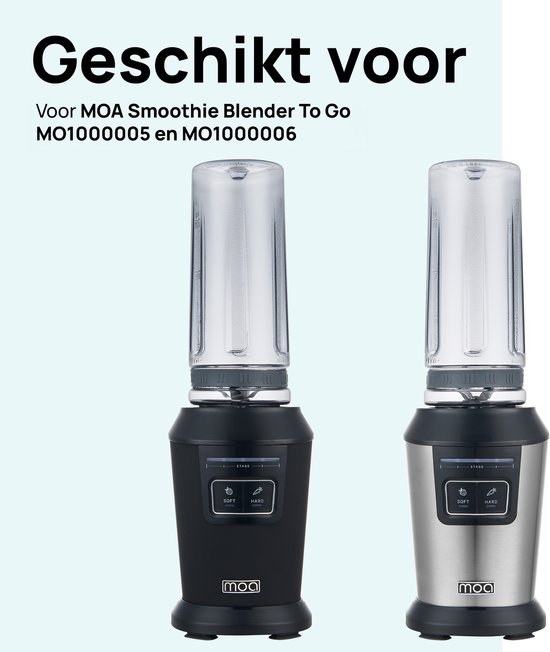 MOA Losse Glazen Kan - Extra kan geschikt voor MOA Smoothie Blender To Go - BPA-vrij - Reservekan - Sterke blenderkan - 900ml van MOA — afbeelding 5