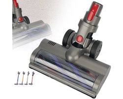 Gemotoriseerde Borstelkop Voor Dyson V7-V11 - 4 LED-Lampjes Verwijderbare Zachte En Harde Rollers Geschikt Voor Meerdere Vloertypen 90° Omhoog/Omlaag & 120° Links/Rechts Draaibaar - Grijs