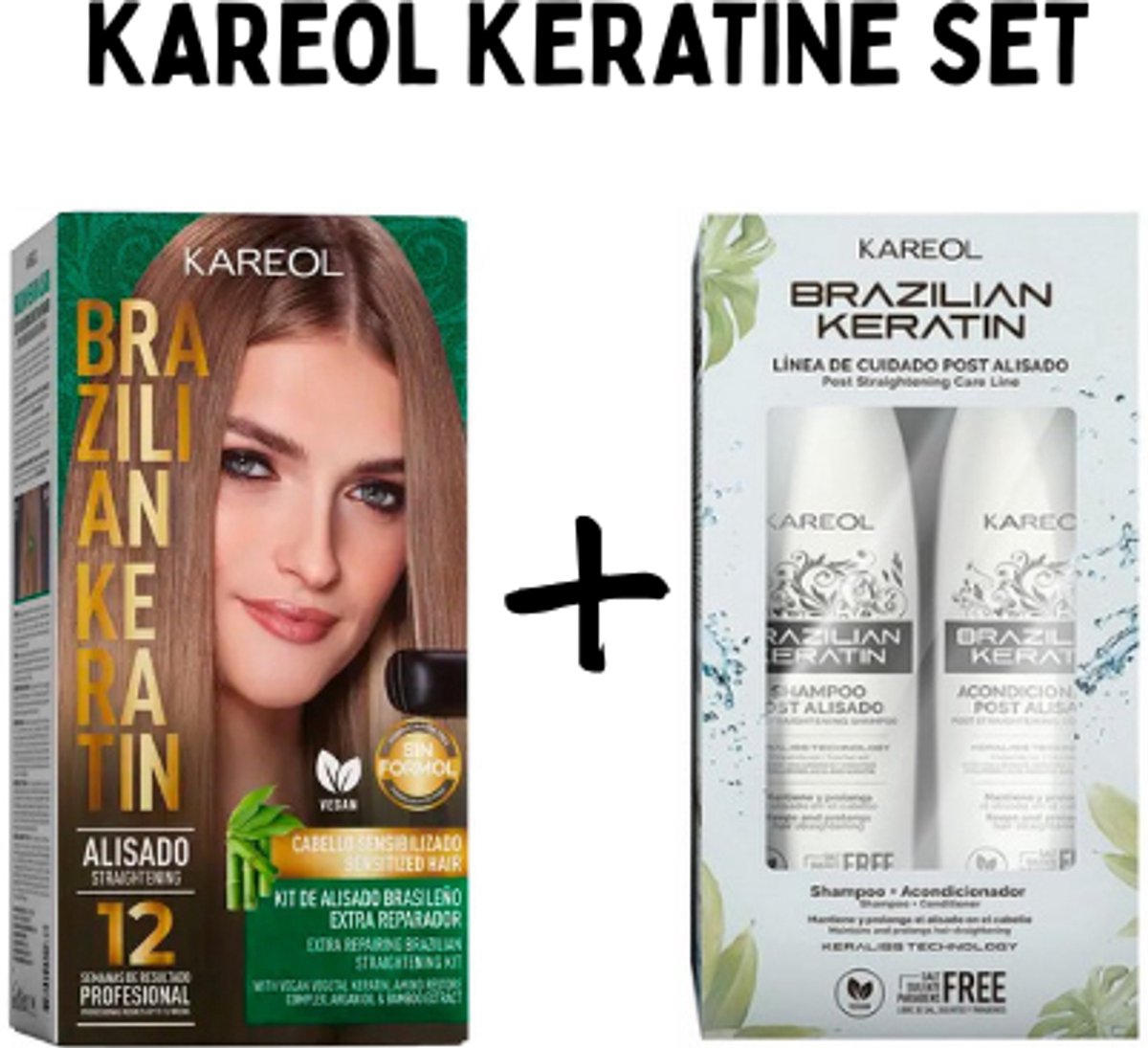 KAREOL - Keratine Set - Reparerende Keratinebehandeling 150ml + Shampoo & Conditioner 300ml