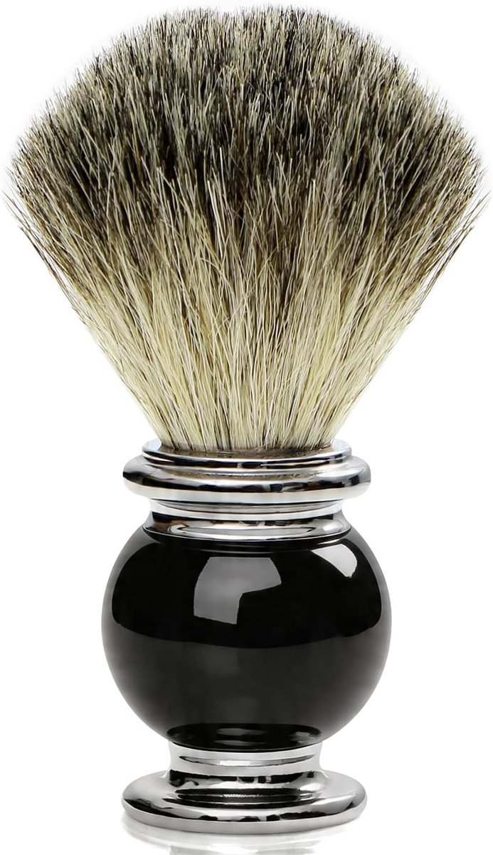 Thijox - GRUTTI Scheerkwast voor Mannen - Synthetische Scheerborstel met Acrylhandvat - Ideaal voor Scheerzeep en Schuimen - Perfect voor Thuisgebruik