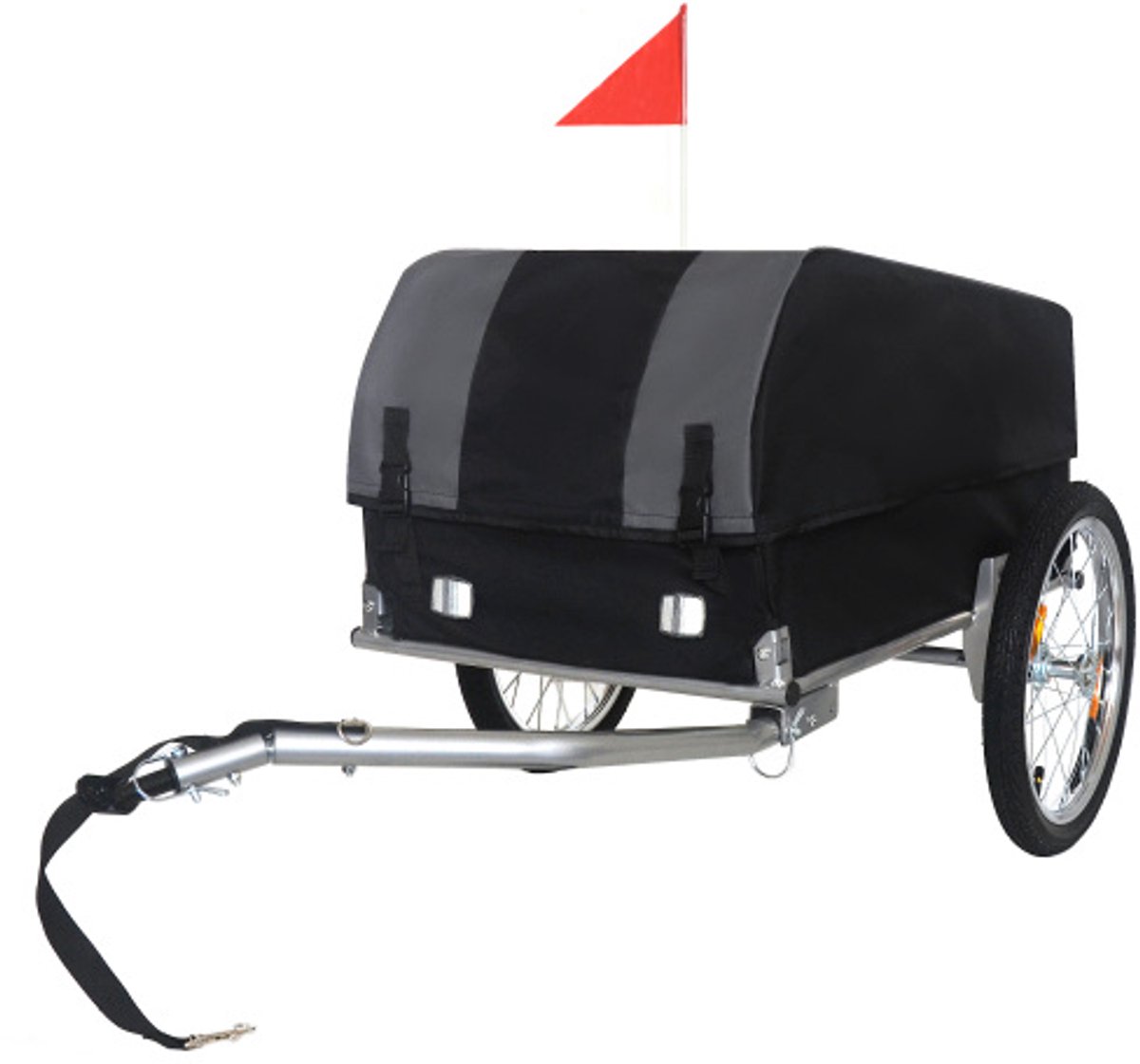 STILVORA Fietskar – 69 x 48 x 34 cm – Inklapbaar – Staal en Oxford – Zwart Grijs – 40 kg Draagkracht voor Boodschappen en Camping