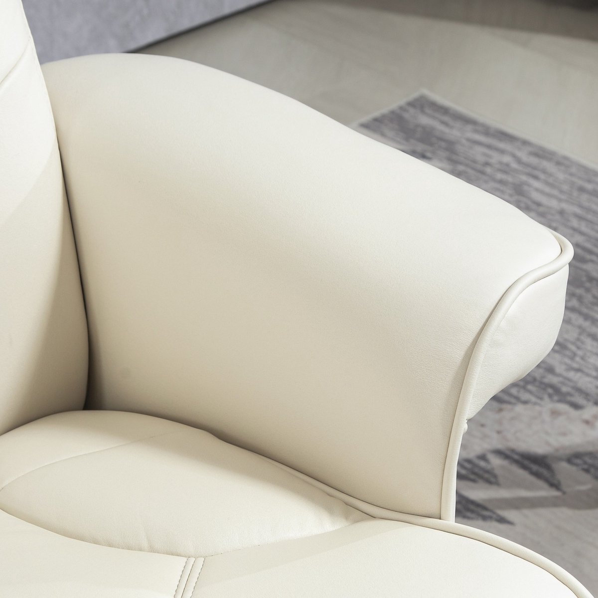 YYchan fauteuil met voetenbank - wit - 84 x 84 x 104 cm