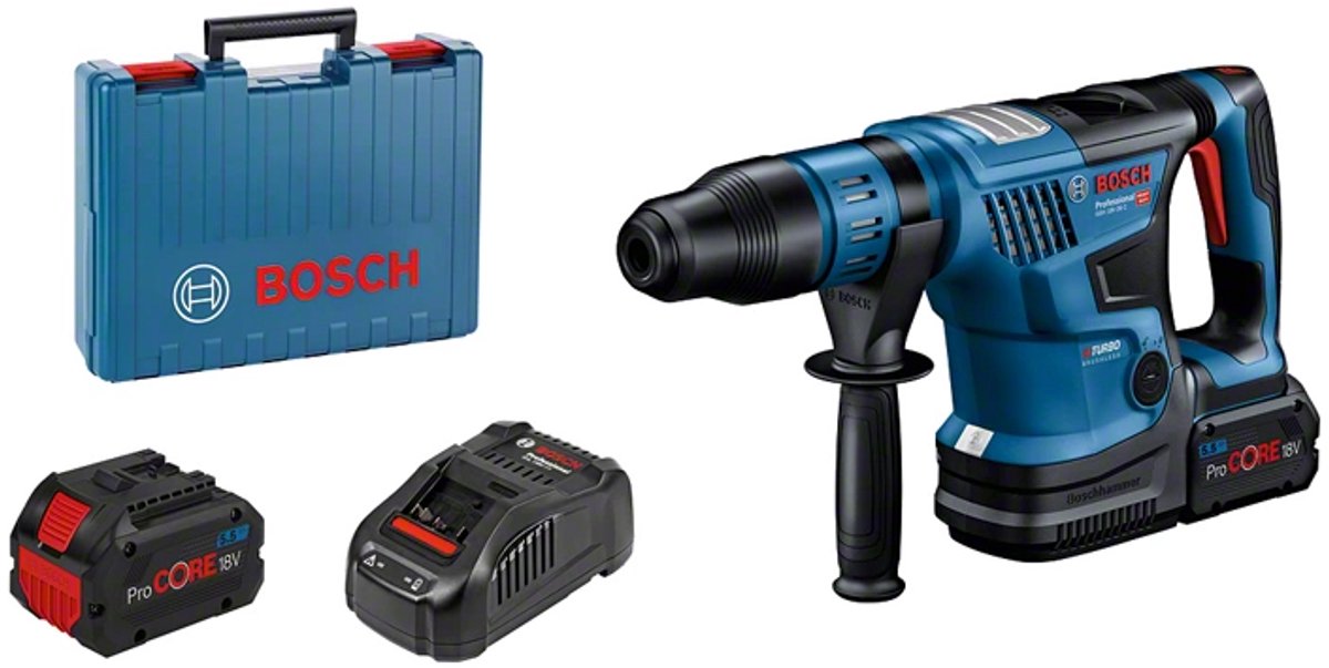 Bosch Professional GBH 18V-36 C Accuboormachine - BITURBO - Met 2x 18V (5.5Ah) accu's en lader - In koffer