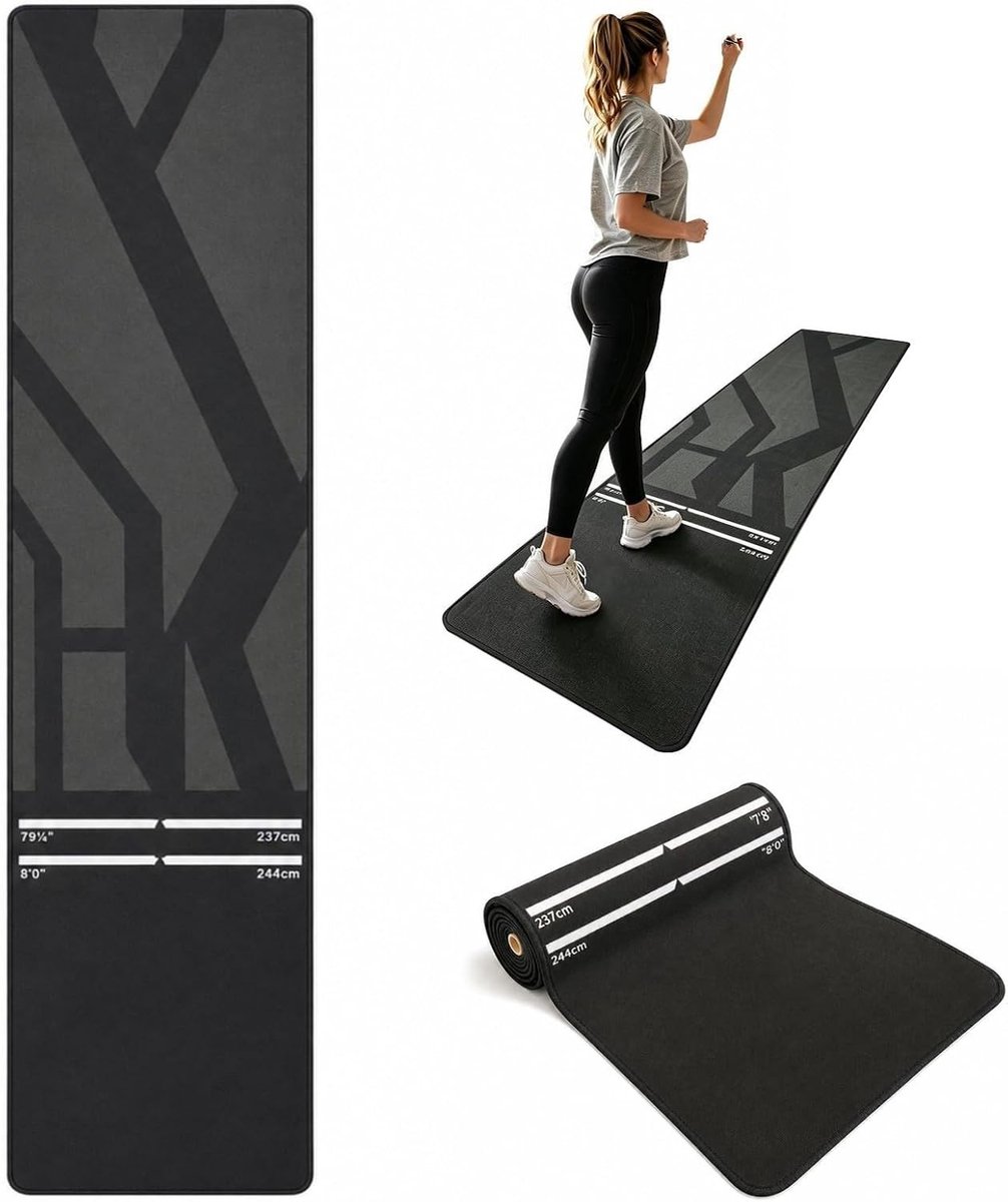 Antislip dartmat 300 x 60 cm met werpafstandsmarkeringen voor stalen en softdarts, ideaal voor thuis en clubs, dartaccessoires voor optimale prestaties