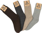 4 paar-Alpaca Sokken-dames en heren-gezellige wollen sokken-gemaakt van extra dik alpaca garen-gebreide sokken voor heren en dames-valentijn cadeau-maat: 39-42-grijs en antraciet