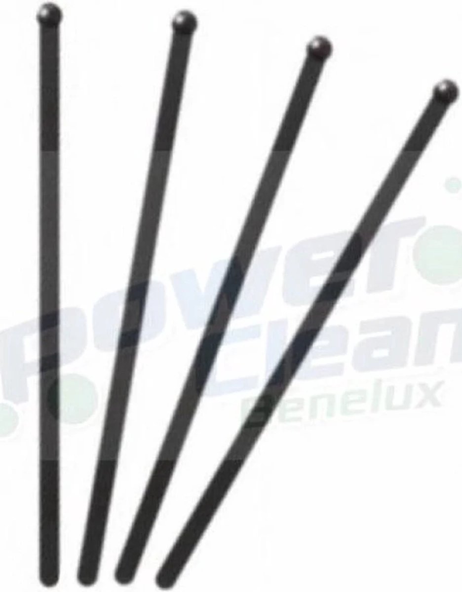 200x Cocktail stirrer roerstaafjes herbruikbaar zwart 165mm