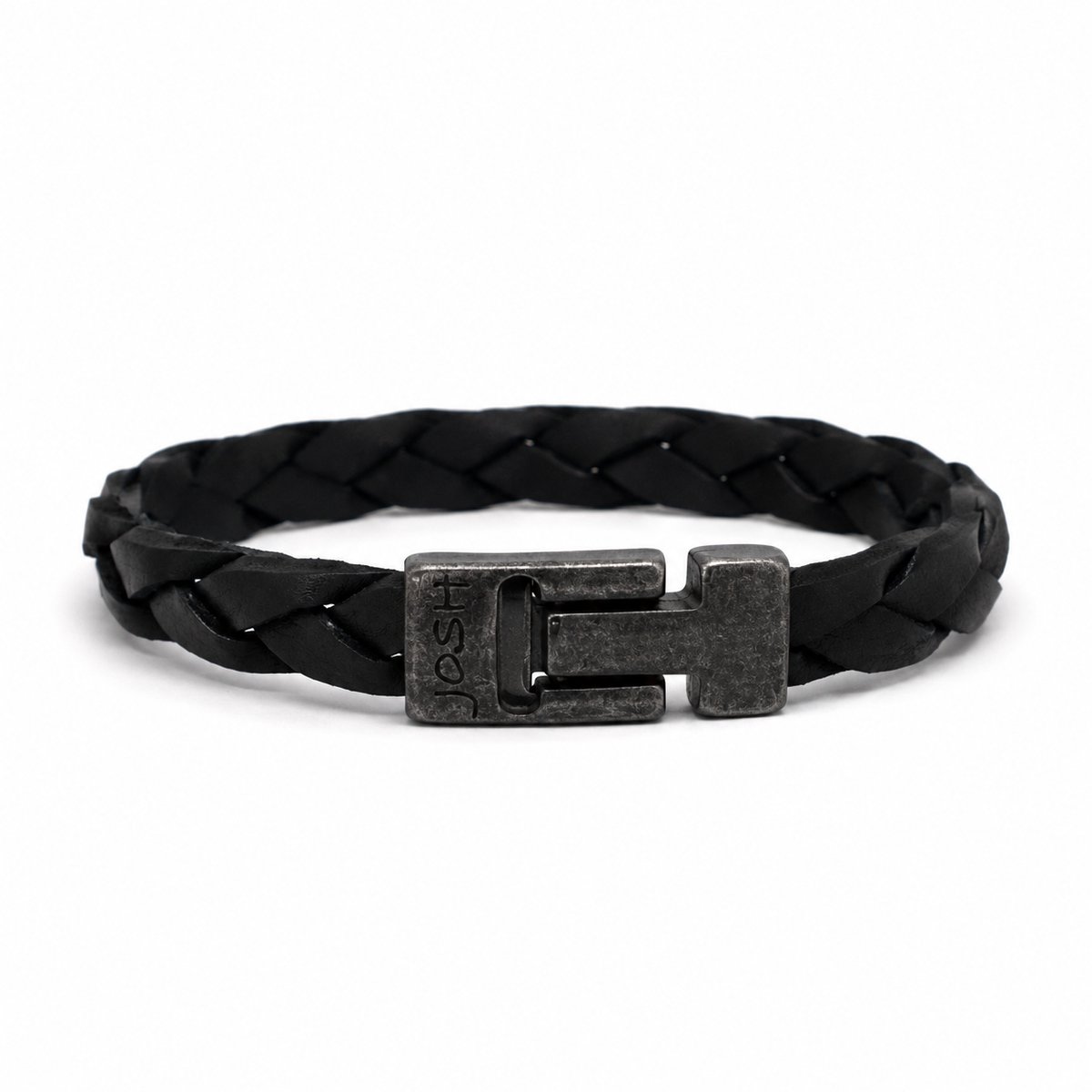 Josh armband leder 24764-BRA-VB/BLACK/L-1 21.5cm