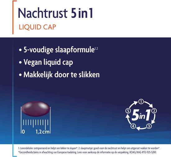 Shiepz Nachtrust 5 in 1 - Slaapmutsje helpt te ontspannen en geeft ontspanning dat helpt om lekker te slapen* - 30 liquid caps