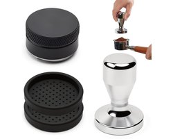 Koffiestamper 58 mm van roestvrij staal met siliconenmat, waterpas en koffieaccessoires voor thuis, kantoor en cafés