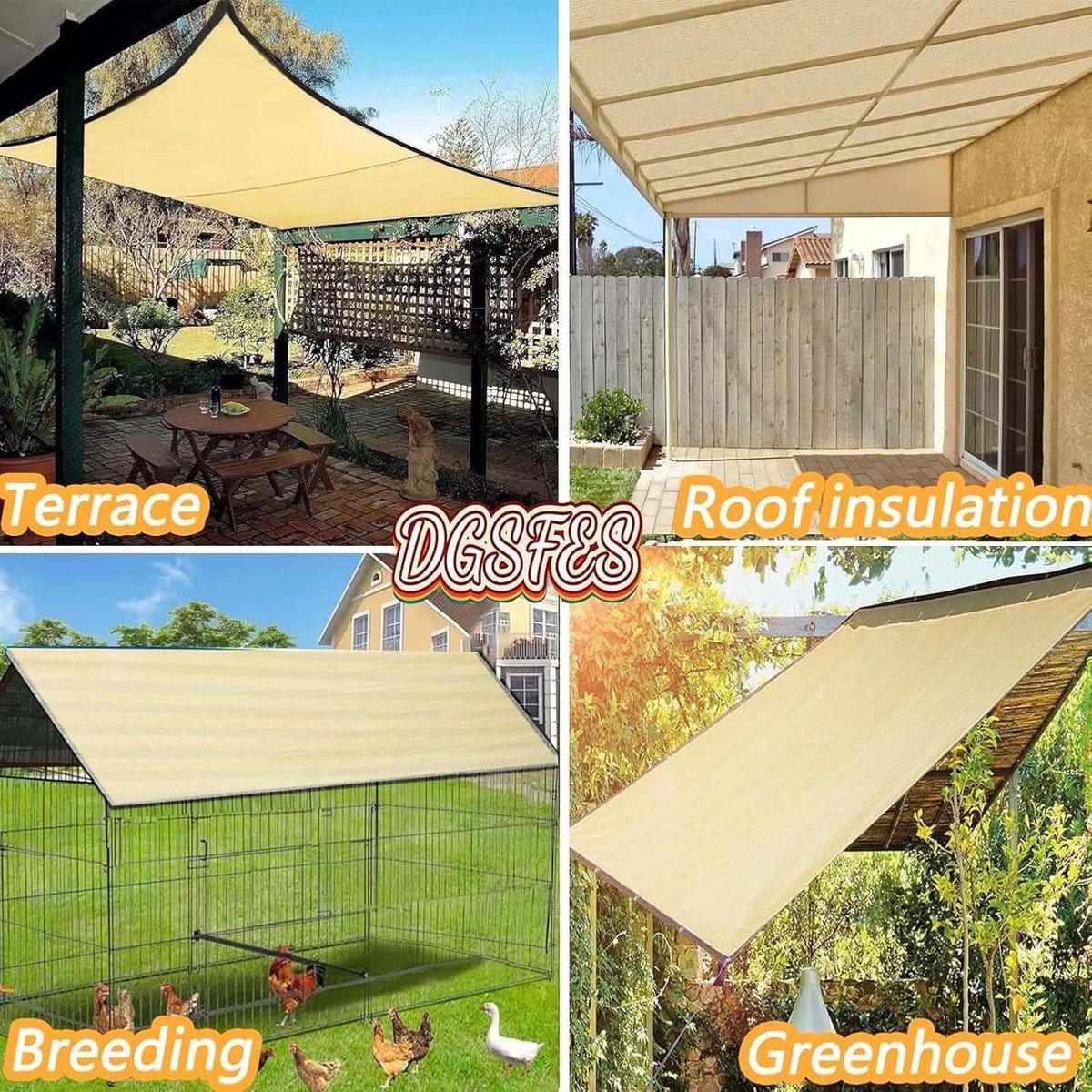 Schaduwdoek - Schaduwnet - Duurzaam schaduwnet - Schaduwdoek voor de tuin met bevestigingsogen - Voor pergola plantennet - Voor tuin terras balkon zwembad achtertuin speeltuin camping en strand - 200 x 500CM