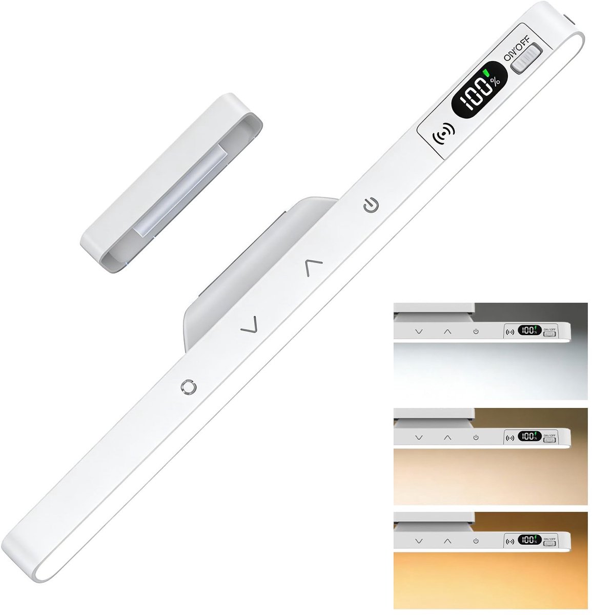 Spiegelverlichting - 1 stuks dimbaar oplaadbaar 5W led touch lamp met afstandsbediening magnetisch 29cm voor keuken slaapkamer en bureau
