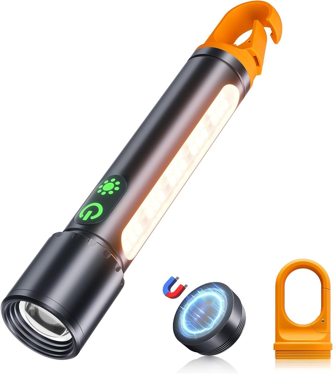 Oplaadbare LED Zaklamp 500.000 Lumen - 9 Modi XHP90.2 - Zoombaar & IPX7 Waterdicht - voor Camping, Wandelen, Noodgevallen - 1 Stuk