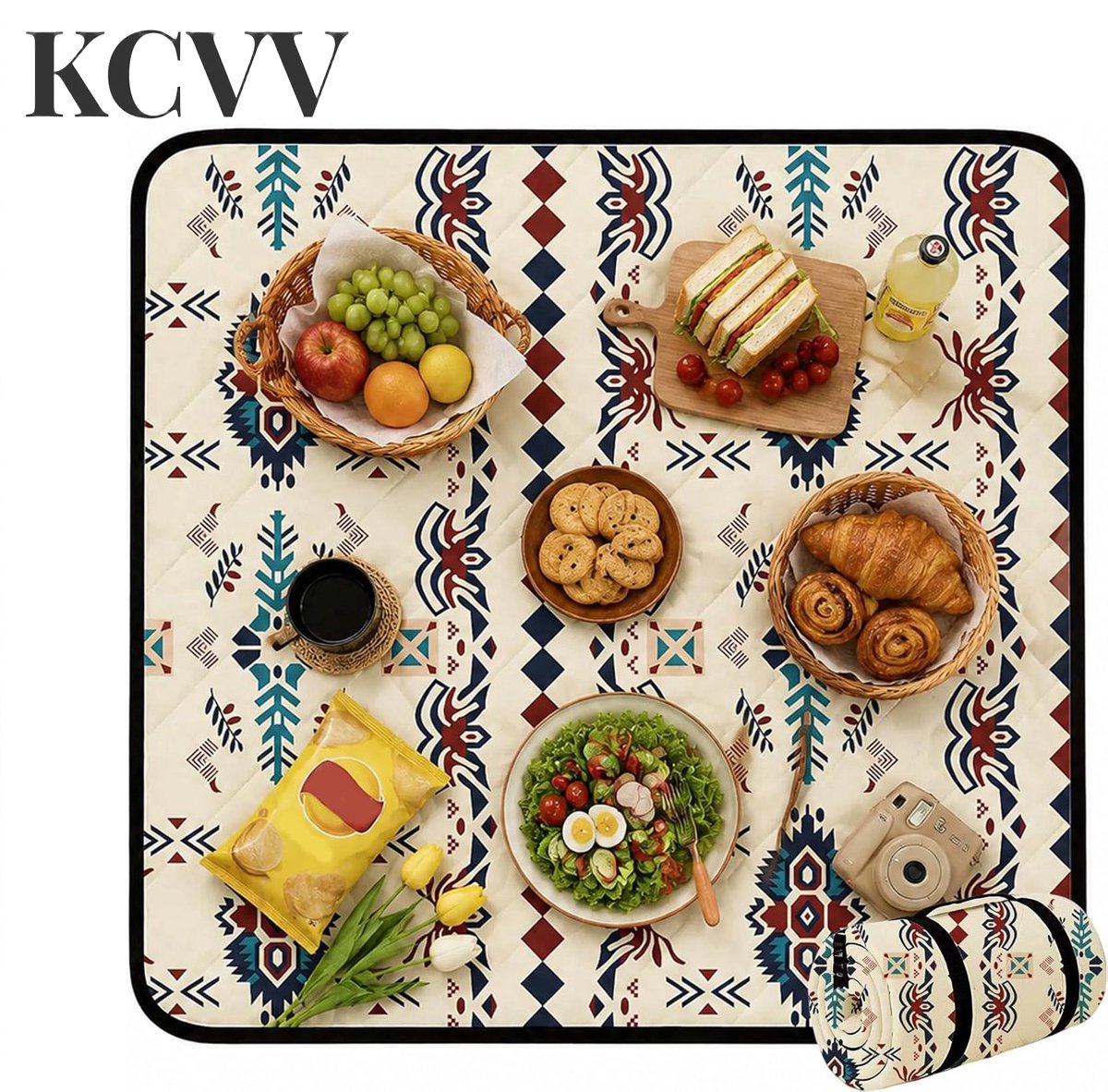 Picknickkleed 200x200cm waterdicht-picknickkleed 200x200 - geen strandmat - draagbare, wasbare, opvouwbare picknickdeken voor buiten - geschikt voor strandkamperen, picknicks en gebruik in het park.