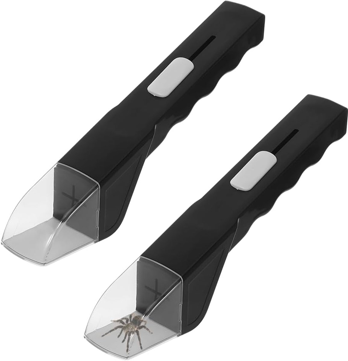 Set van 2 handzame insectenvallen - Insectenobservatiebox voor buiten - Spinnenval - Insectenverzamelaar met transparante opvangbak - Voor het vangen en observeren van levende insecten - Geschikt voor buitenactiviteiten - Zwart - 27*4,5*5,5 cm