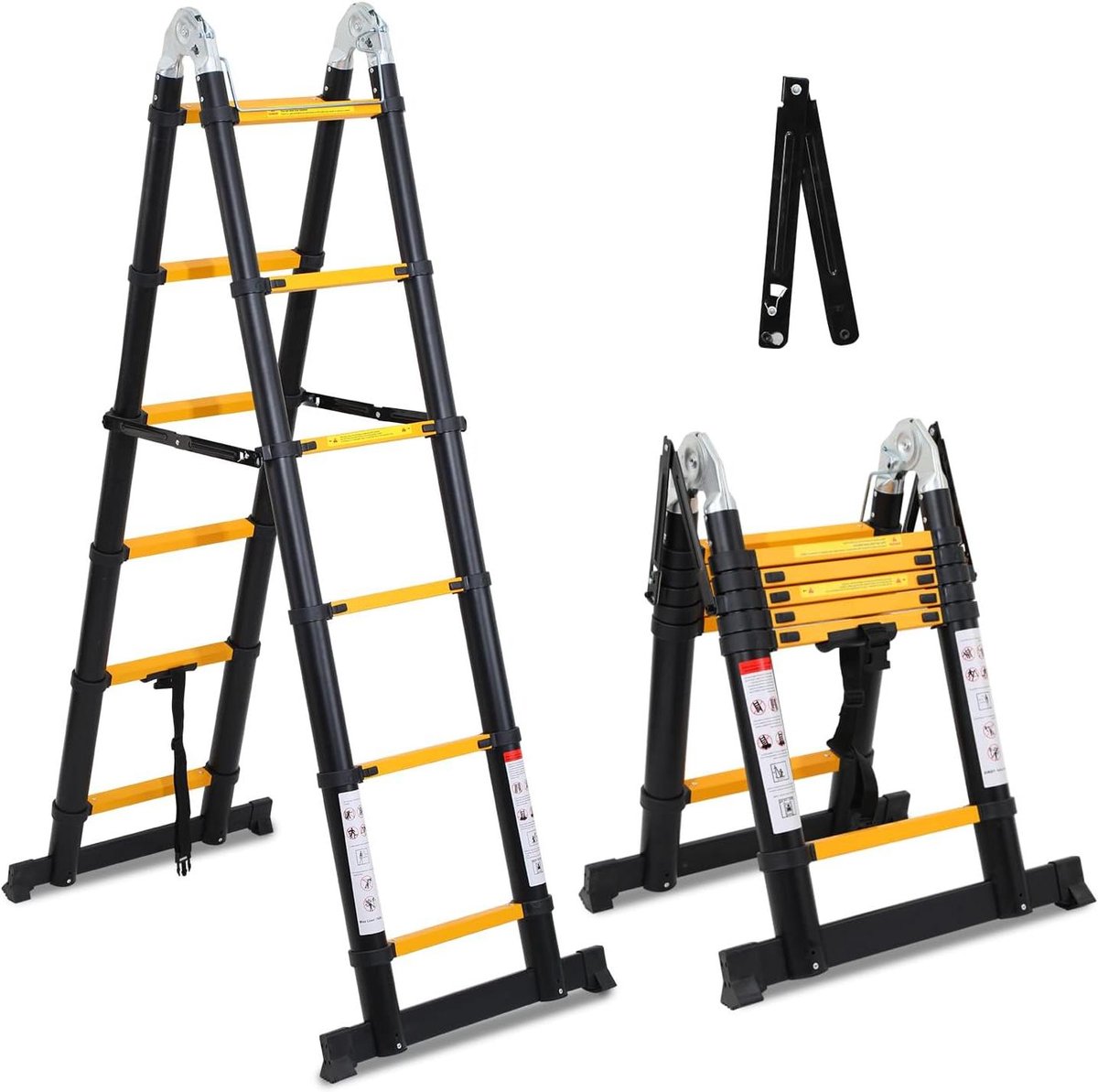 Telescopische Ladder - Inklapbare Vouwladder - Klus Klussen Binnen Buiten - Veilig Vinger Bescherming - 38 Meter Max Hoogte