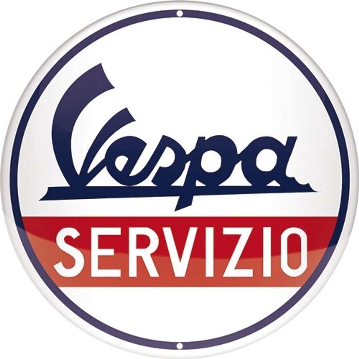 Wandbord Round Sign - Vespa Servizio