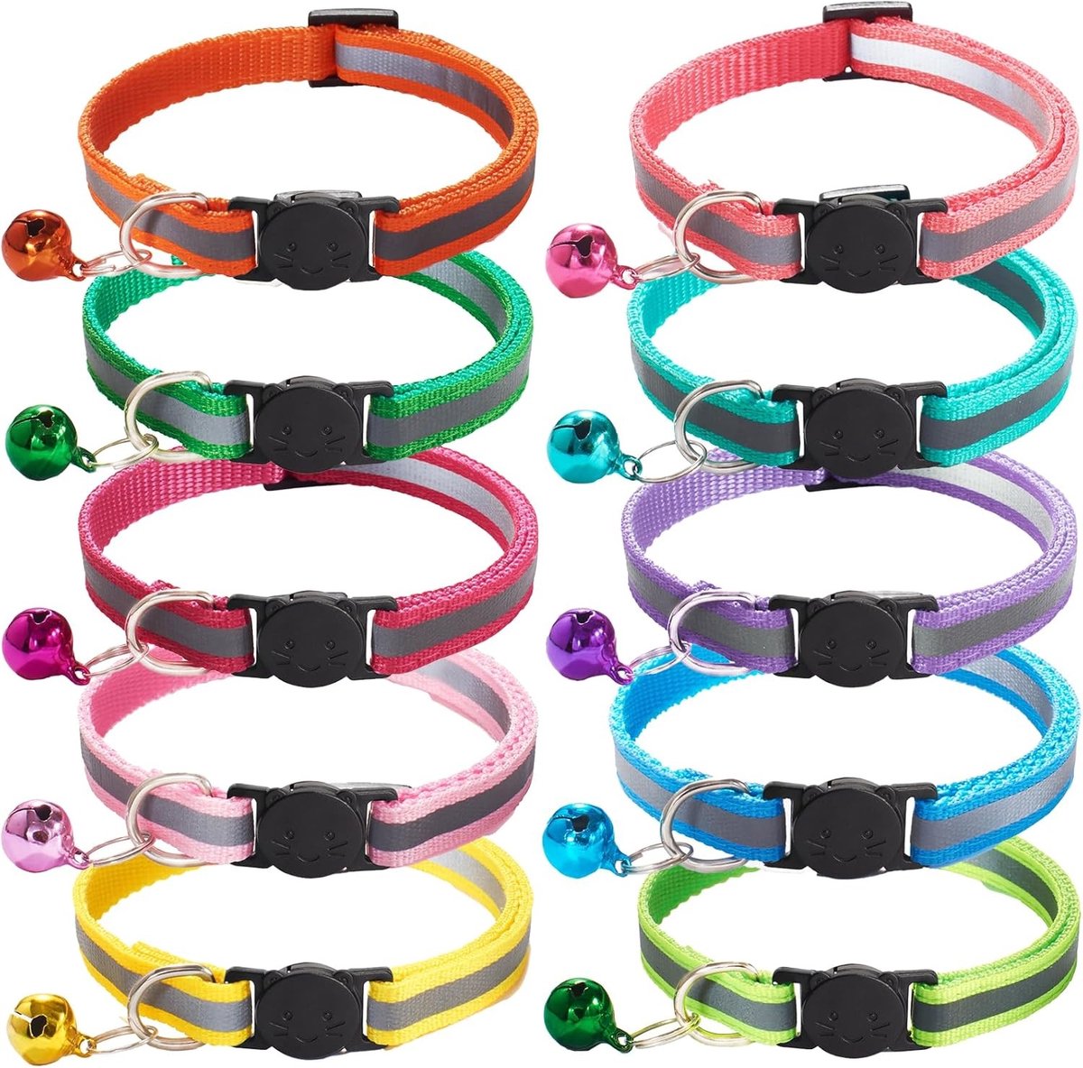 Verstelbare Anti-Choke Kattenhalsband met Hanger - Geschikt voor Katten en Honden, 10 Kleuren, Veilig en Comfortabel