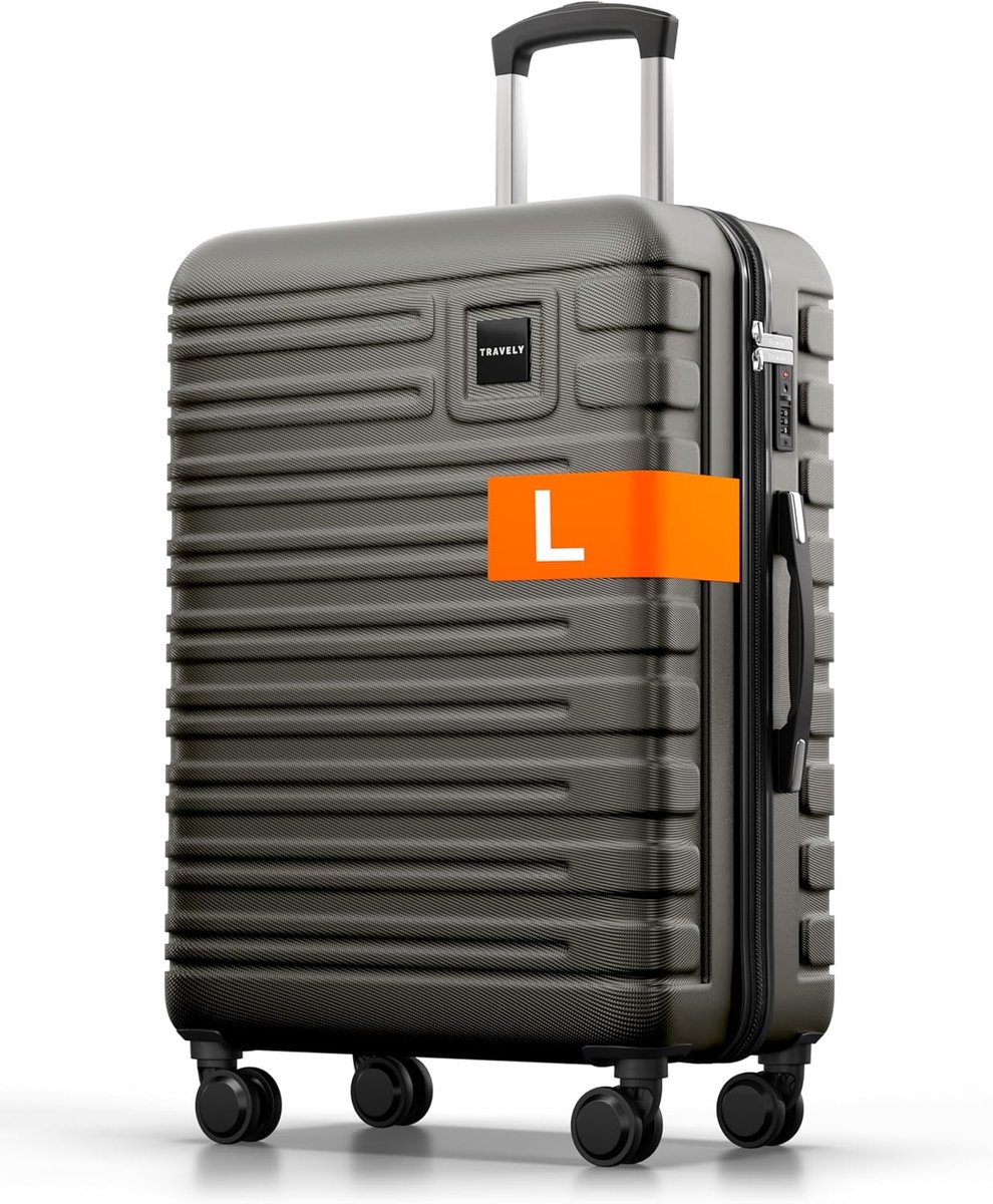 SnelShoppen - Polycarbonaat Koffer L 67cm - 60 liter intern volume - Robuuste Hardschalige Reiskoffer met Zachte Wielen & TSA-slot - Trolley Koffer vo