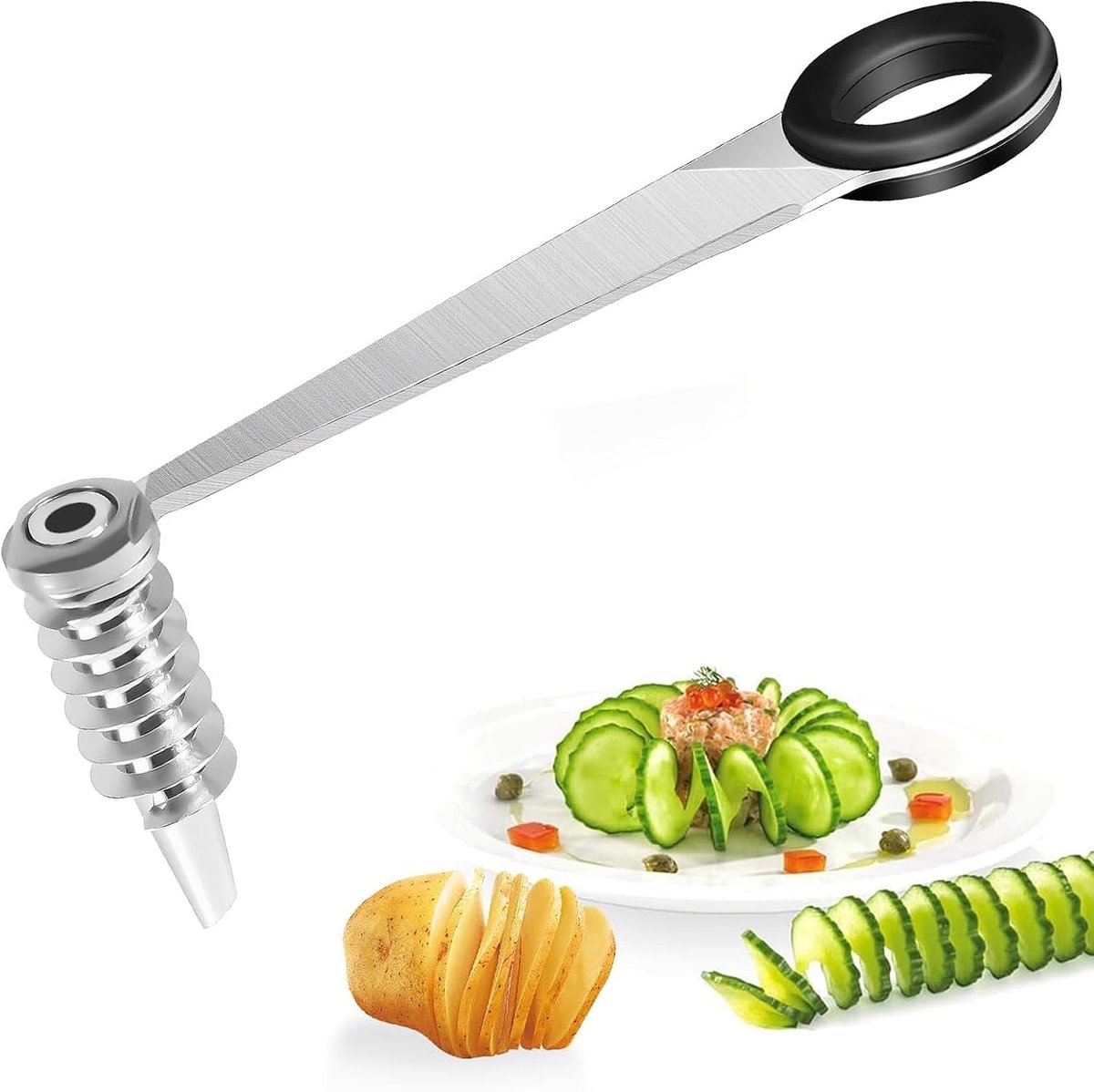 Spiraalsnijder – Roestvrijstalen Juliennesnijder – Keuken accesoires - Keukengadgets - Voor het verwerken van aardappelen fruit en groenten