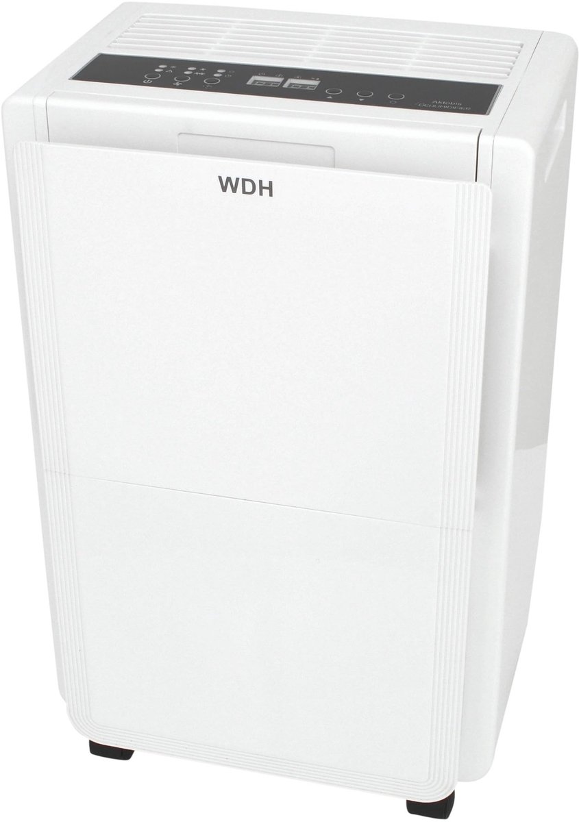SnelShoppen - Professionele Ontvochtiger tot 40 L/d, WiFi Bediening, Hygrostaat, Timerfunctie, Voor Kelders, Overstromingen, Tegen Schimmel, Wit, Tot