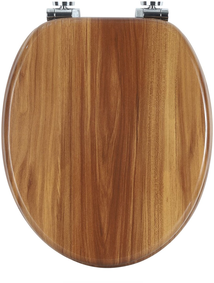 SnelShoppen - Premium wc-bril toiletbril met softclosemechanisme, MDF houten kern, antibacterieel design, ovaal, voor moderne toiletten