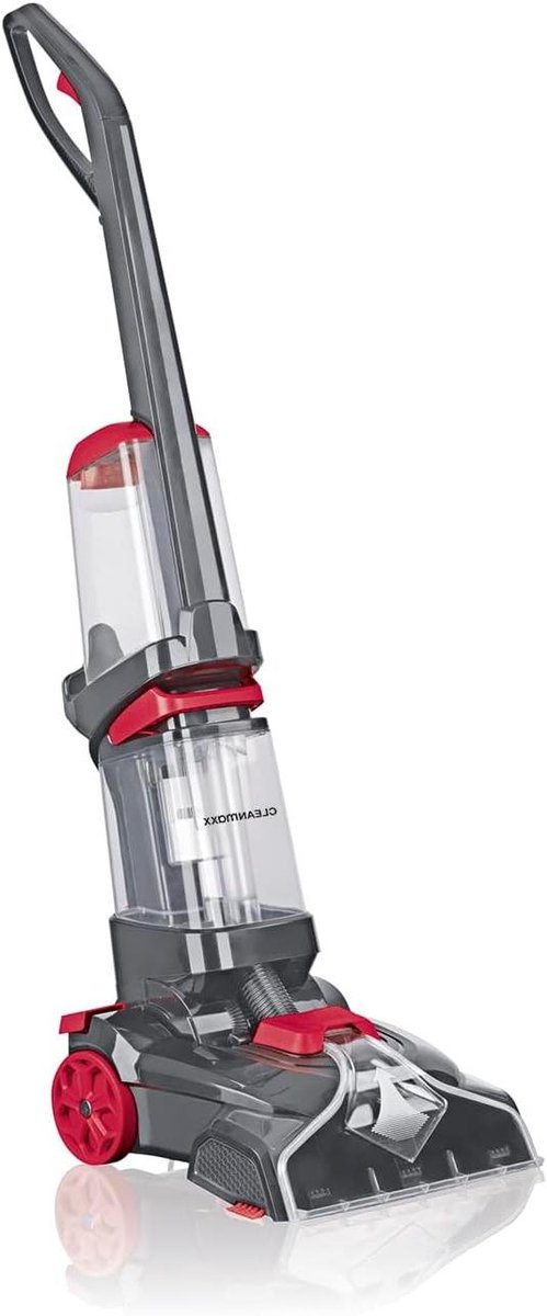 Tapijt reiniger - Vloerreiniger - Tapijt wassen - Tril en zijborstels - 1.5 liter tank - Zwart rood