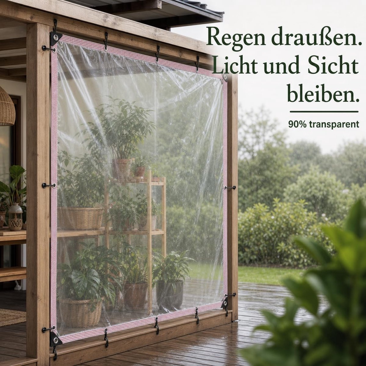 Waterdichte Transparante Zeil met Oogjes voor Buiten - Ideaal voor Tuinplanten, Kassen en Daken (2x2m)