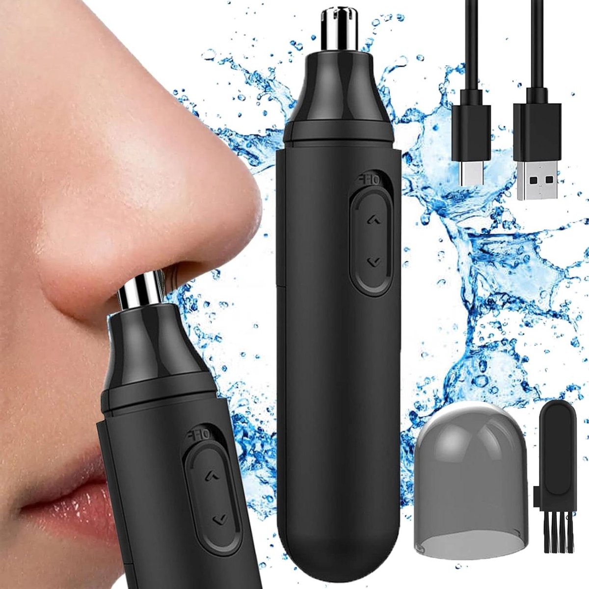 Neus Haar Trimmer - Oor Clipper - Persoonlijke Verzorging - Dubbele Roterende Bladen - 13 cm Lengte - Zwart