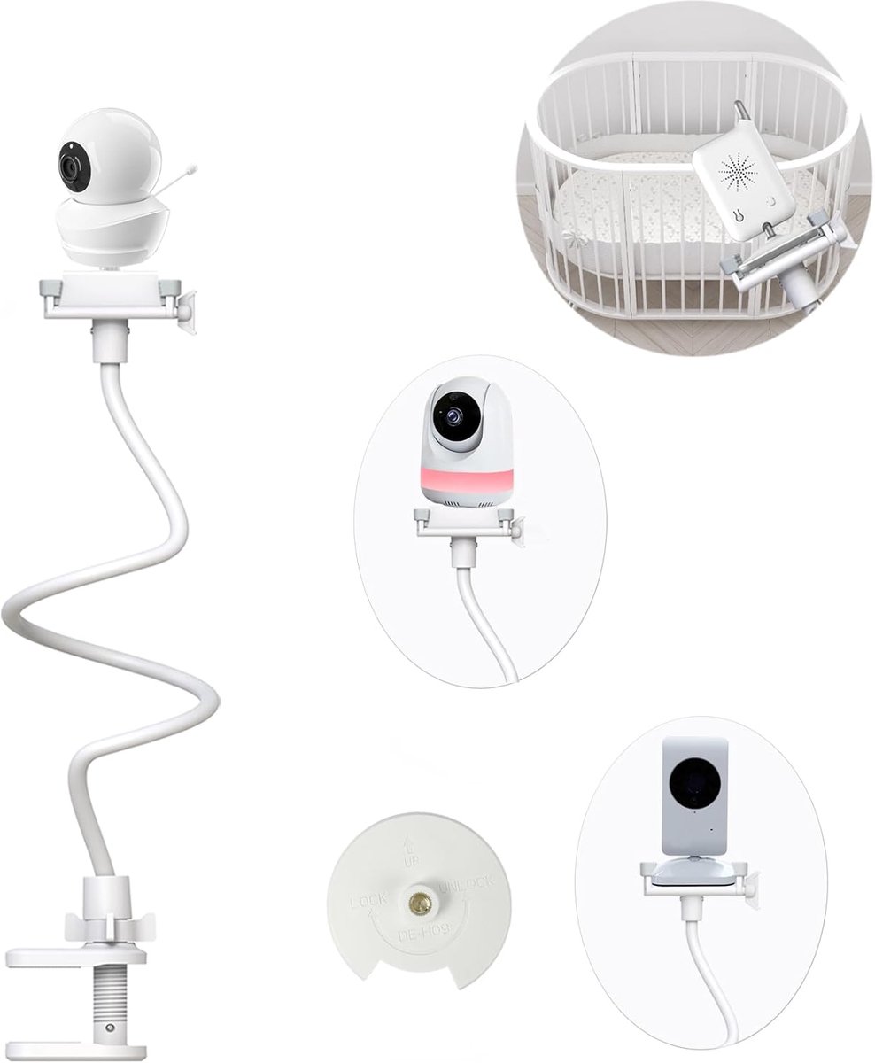 SnelShoppen - Babyfoonhouder voor Babysense camerahouder, universele babycamera steun, telefoonhouder, ideaal voor ouders, veilig en eenvoudig te beve