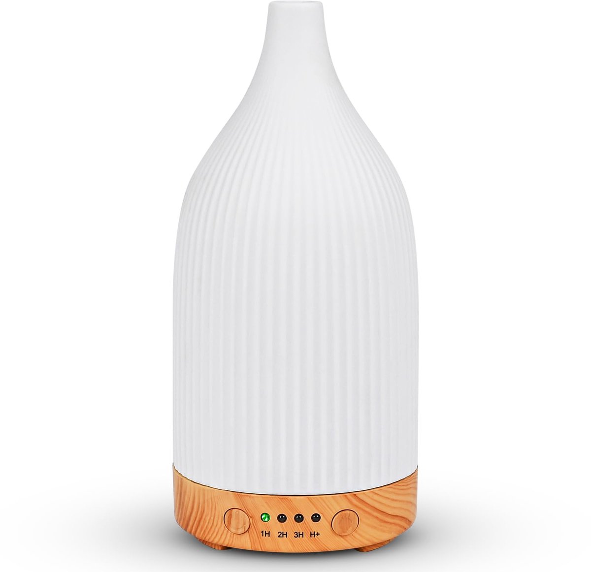 SnelShoppen - Aromadiffuser Keramiek 100ml Wit Ultrasone Geurlamp met 7-Kleurig LED Licht, Luchtbevochtiger, Timer en Automatische Uitschakeling voor