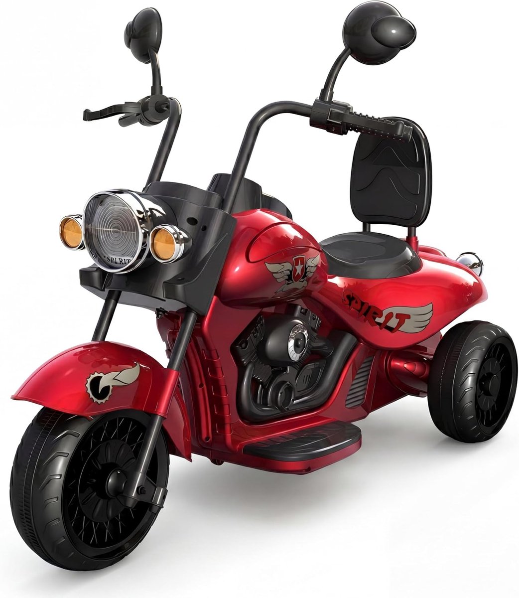 Triumpunpre - Elektrische Kindermotor 12V 4.5Ah Moteur 35Wx2 - LED-verlichting muziek claxon - 2x35W motor - Vanaf 3 jaar Rood