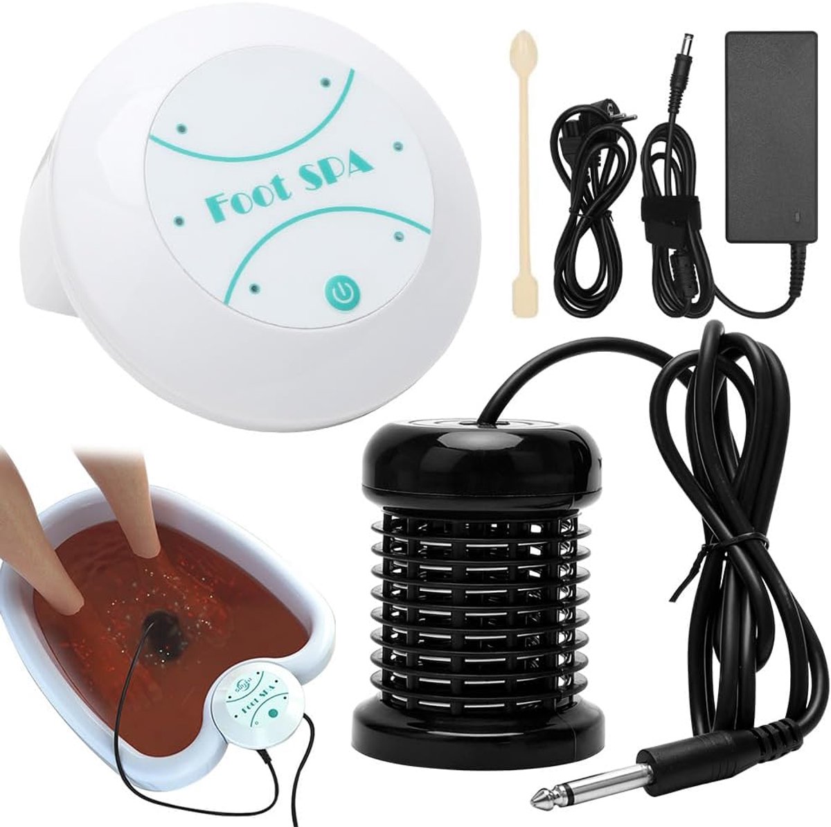 SnelShoppen - Lonen Fußbad - Detox Fußbadmachine met Elektrolyse, Array Platte en Wassersack voor Thuis Spa, Relax en Ontspanning, Geen Becken Nodig