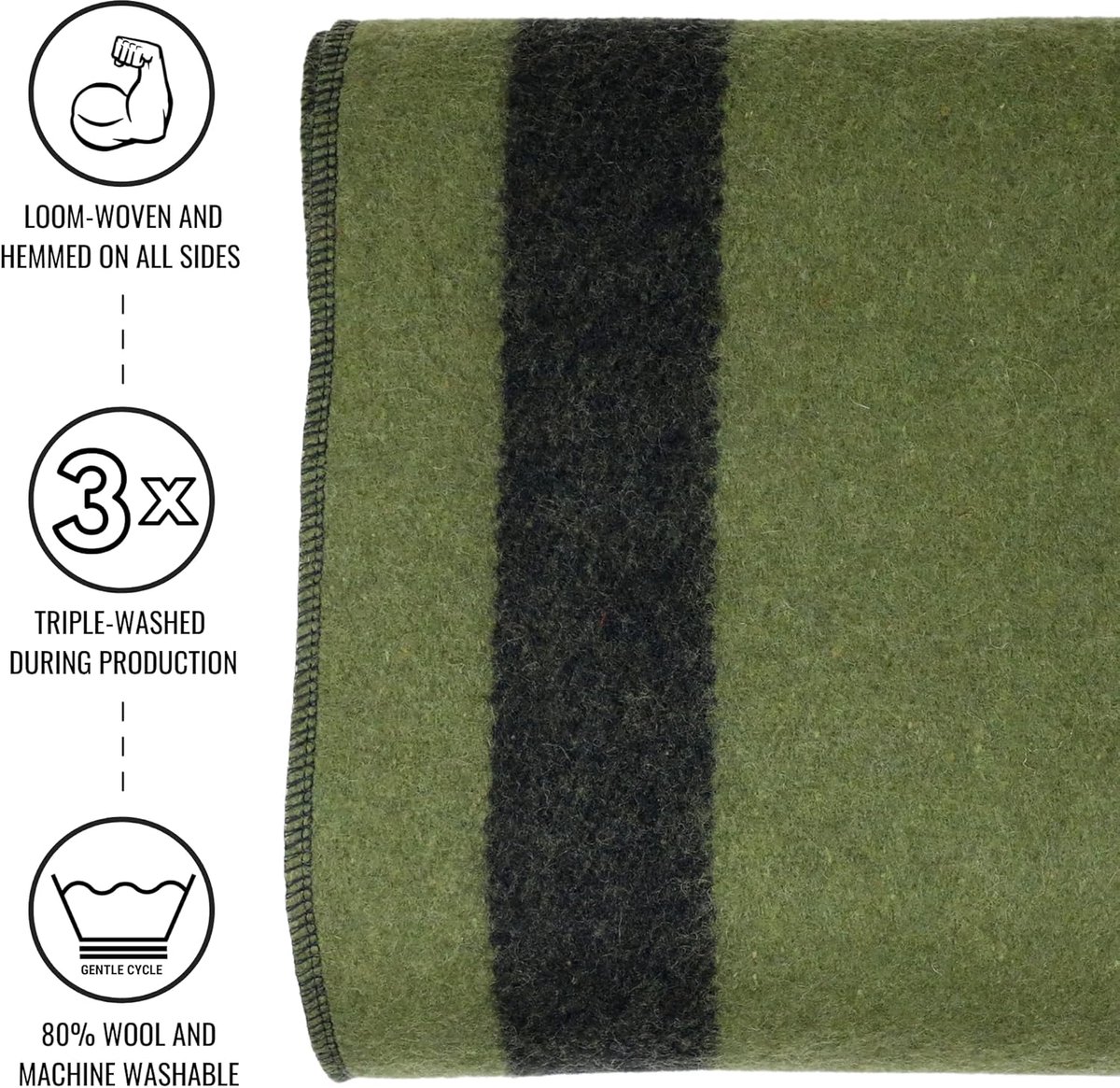 SnelShoppen - Arcturus Mt. Rainier Wollen Deken - 4 Pond Warm, Wasbaar, Groot - Perfect voor Kamperen, Outdoor, Survival en Noodsituaties (Vier Ceders