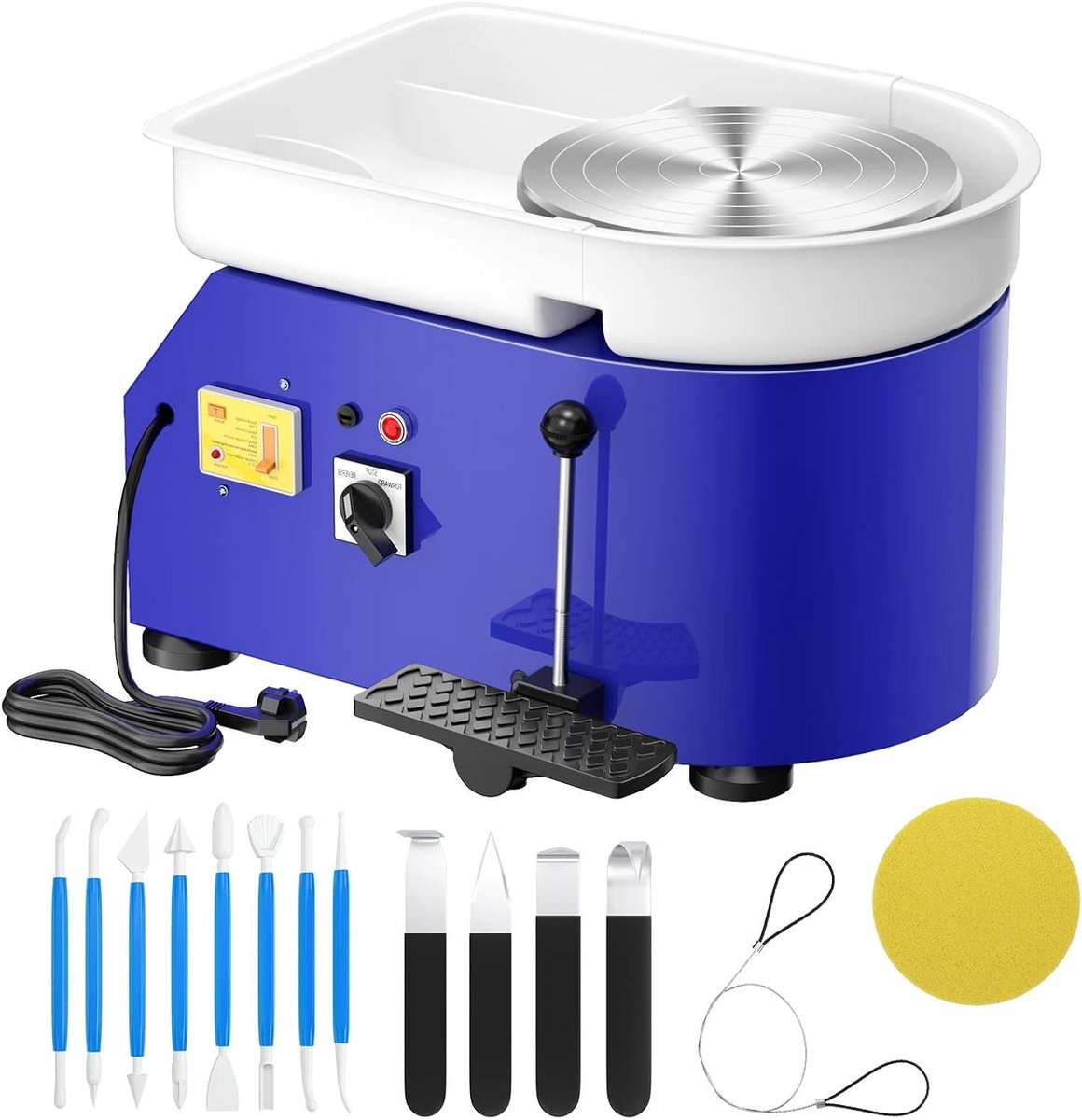 Pottenbakkersschijf – Keramiek Draaischijf – Boetseerschijf – Klei Draaitafel – Elektrische Pottenbakmachine – Roze – 25 cm Diameter – 350W Met Voetpedaal