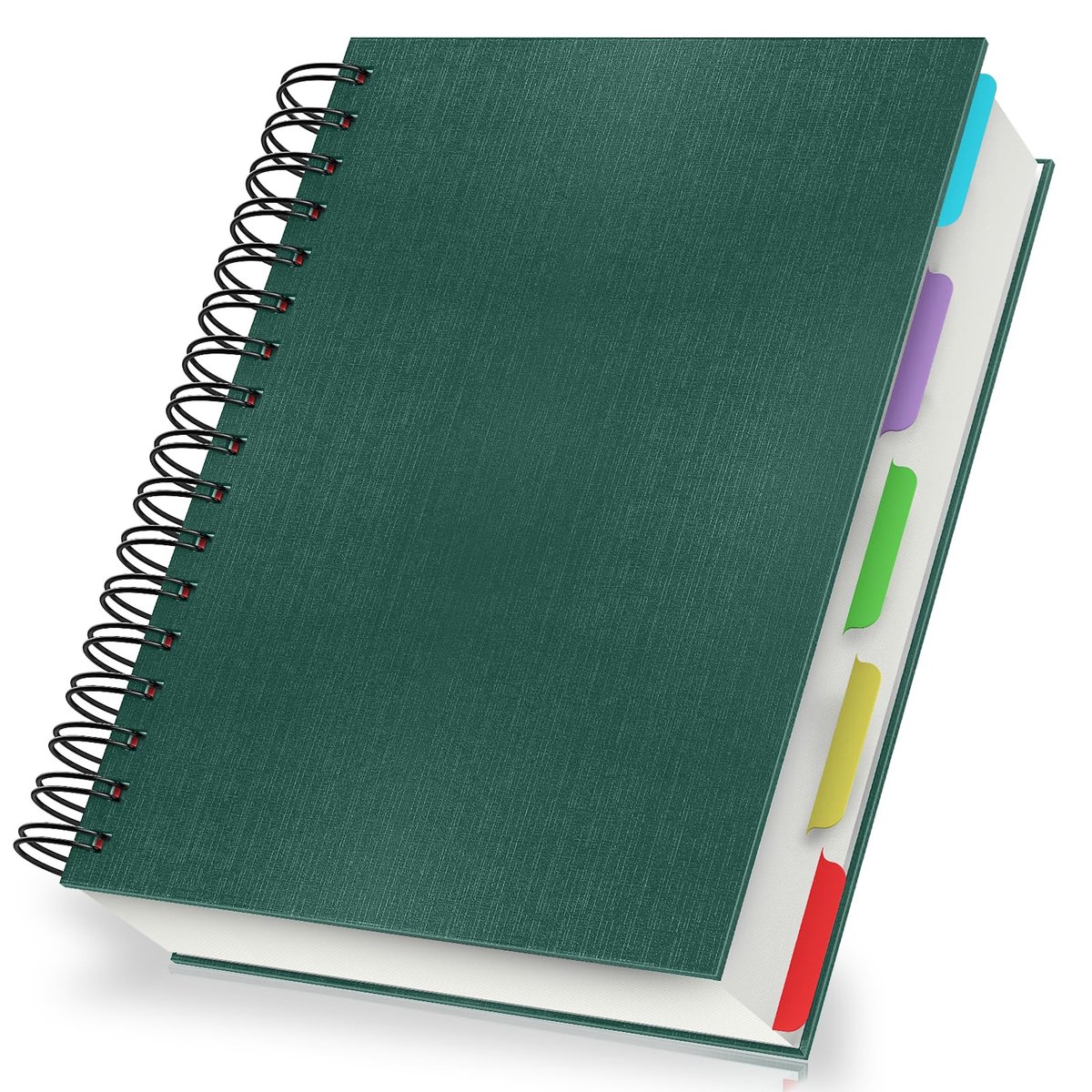 SnelShoppen - A5 Notitieboek Spiraal Gelinieerd - Donkergroen Wirebound Notebook met Harde Kaft - 240 Pagina's - 100gsm - Notitieblok voor Aantekening