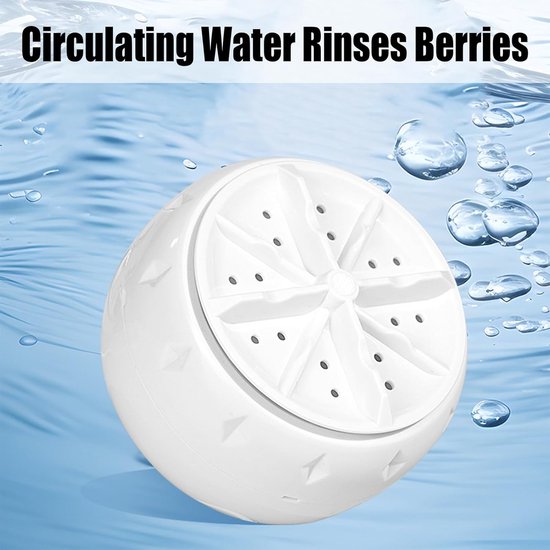 Moeiteloze Vortex Fruit- en Groentenwasser, Compact Aanrechtreiniger, Circulerend Water Spoelt Bessen, Groenten en Vlees, Stil, Draagbaar voor Appartementen, Caravans en Uitstapjes - wit — afbeelding 3