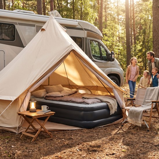 Luchtbed 2 Personen - Zelfopblazend Luchtmatras met Elektrische Pomp - 195x152x46 cm - Opblaasbaar Tweepersoonsbed voor Camping & Logees met Draagtas — afbeelding 5