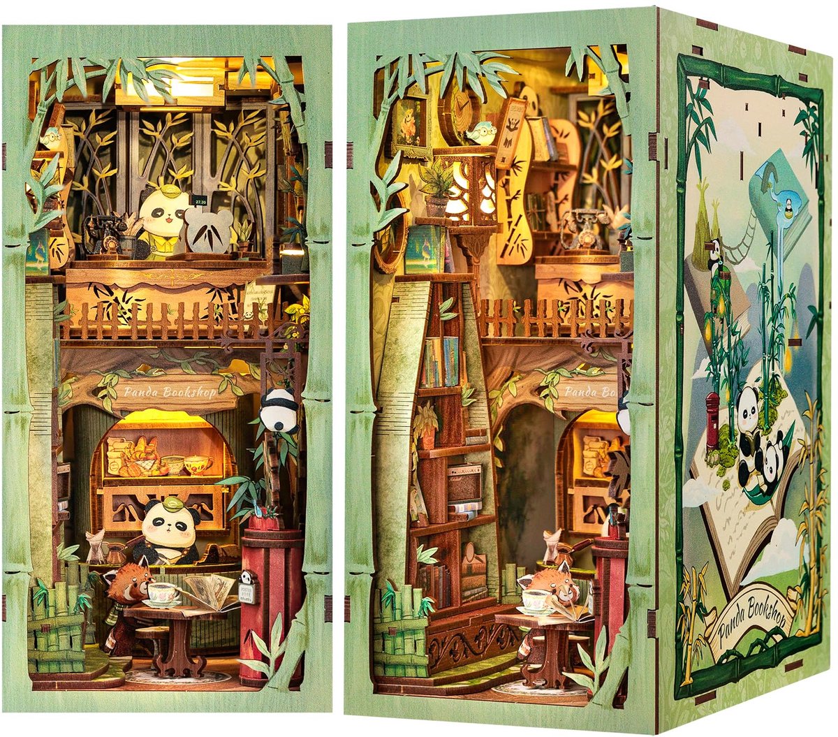 DIY Boekenhoekje Kit - Poppenhuis Boekensteun Miniatuurhuisje voor Volwassenen - 3D Houten Puzzel DIY Miniatuurhuisje Kit voor Boekenplank Decoratie - Cadeaus voor Vrienden en Familie