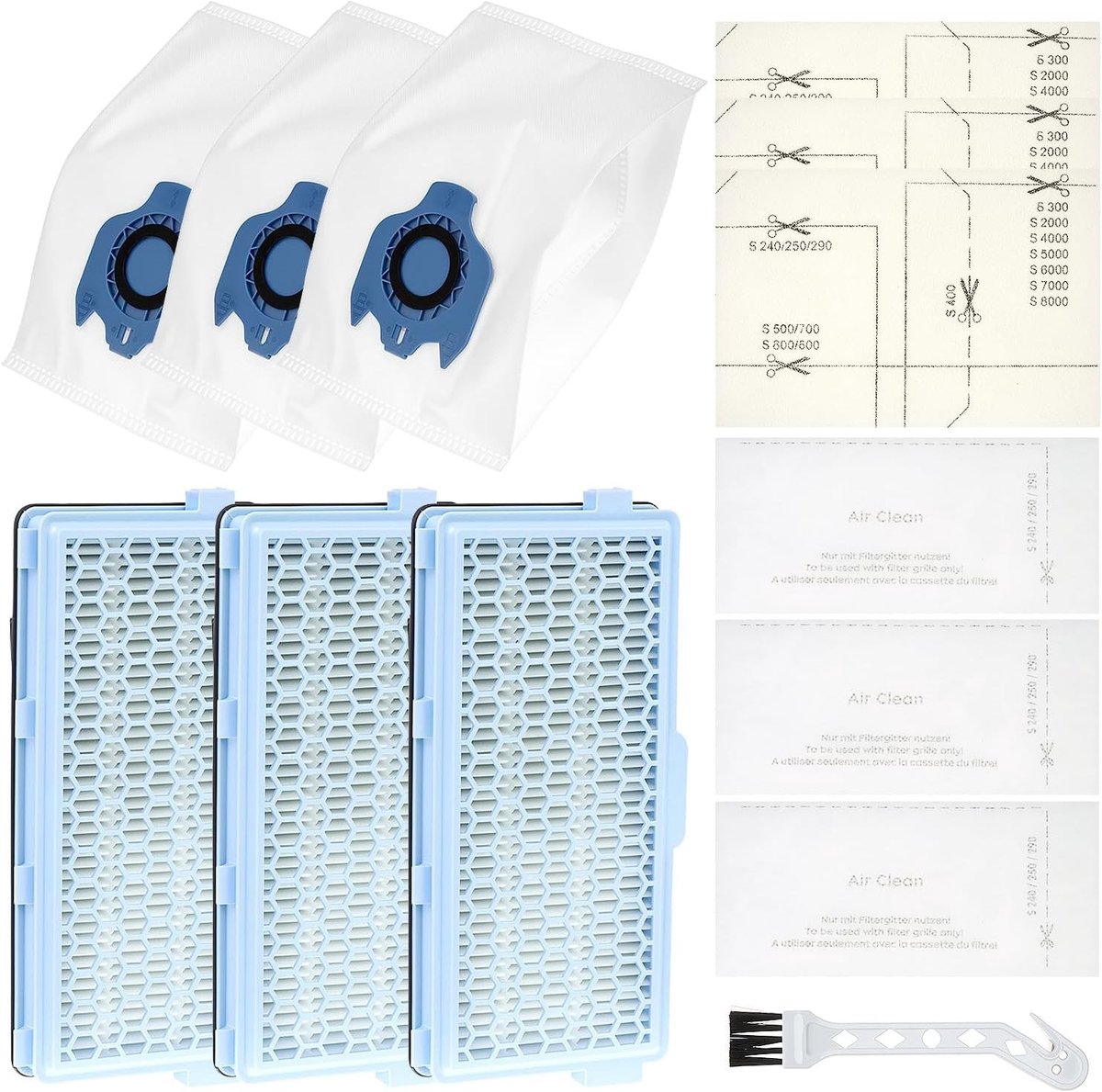Accessoire Set voor Miele Stofzuigers: HEPA Filters, Microfilters, Stofzakken en Reinigingsborstel voor Optimale Prestaties