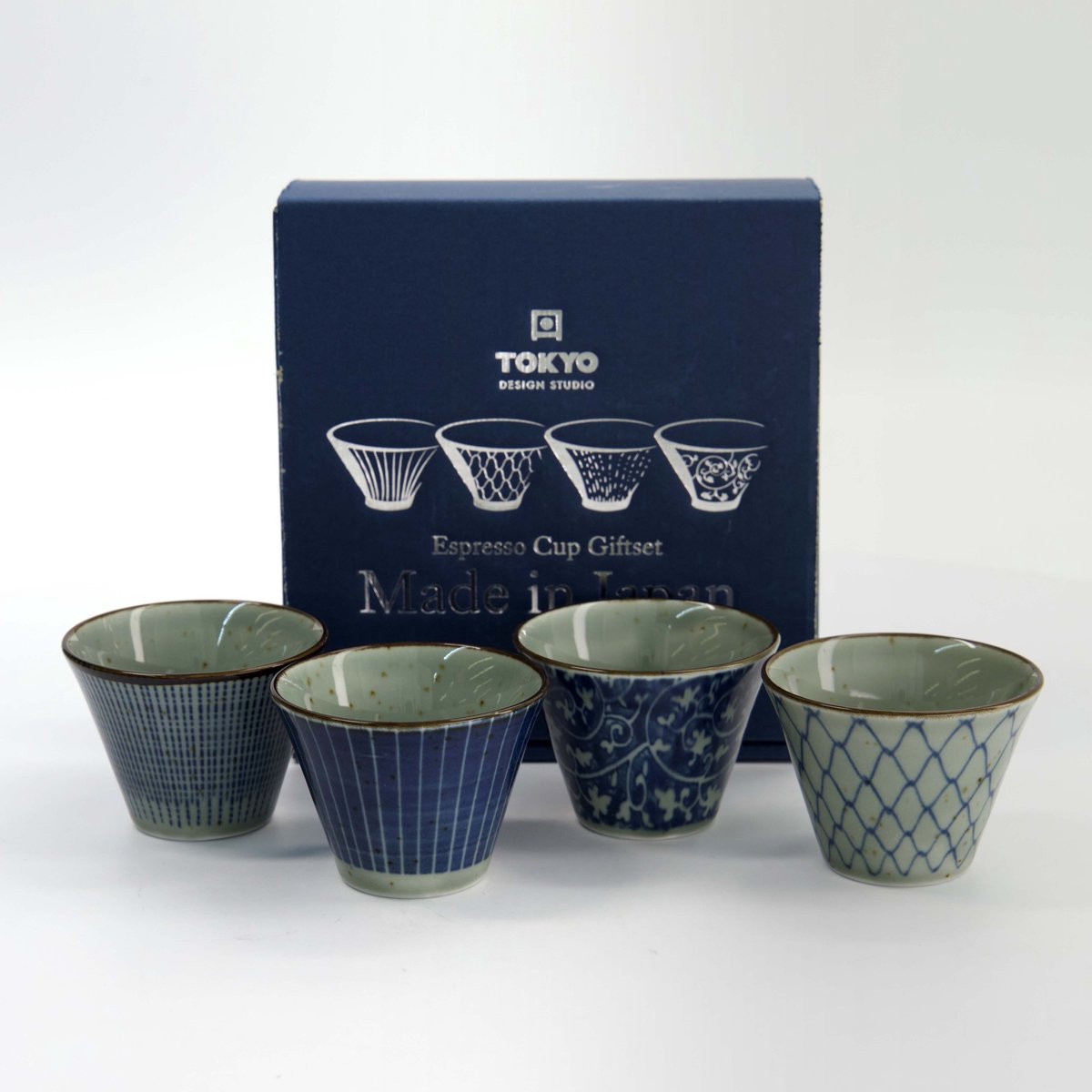 Toky Design Studio - Mashiko Espresso Cup Giftset 4pcs 7.5x5.3cm Blue