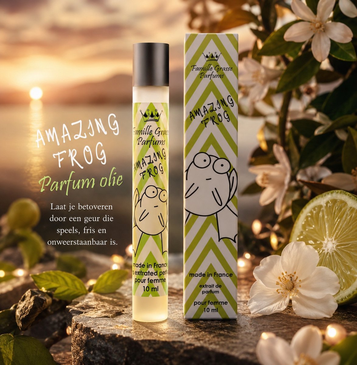Franse Dames Parfum - Amazing Frog -een heerlijk zachte parfum Olie met handige roller.