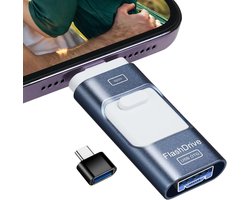 Deze USB-C-flashdrive van 128 GB beschikt over twee USB 3.2-poorten, waardoor snelle gegevensoverdracht tussen Android-smartphones, tablets, pc's en Macs mogelijk is. Hij is geschikt voor externe opslag en het maken van back-ups van foto's.