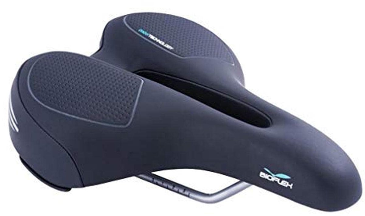 SnelShoppen - Bioflex Dames Gel Ozon Athletic Zadel - Comfortabel Fietszadel - Zwart - Perfect voor Fietstochten, Sport en Recreatie