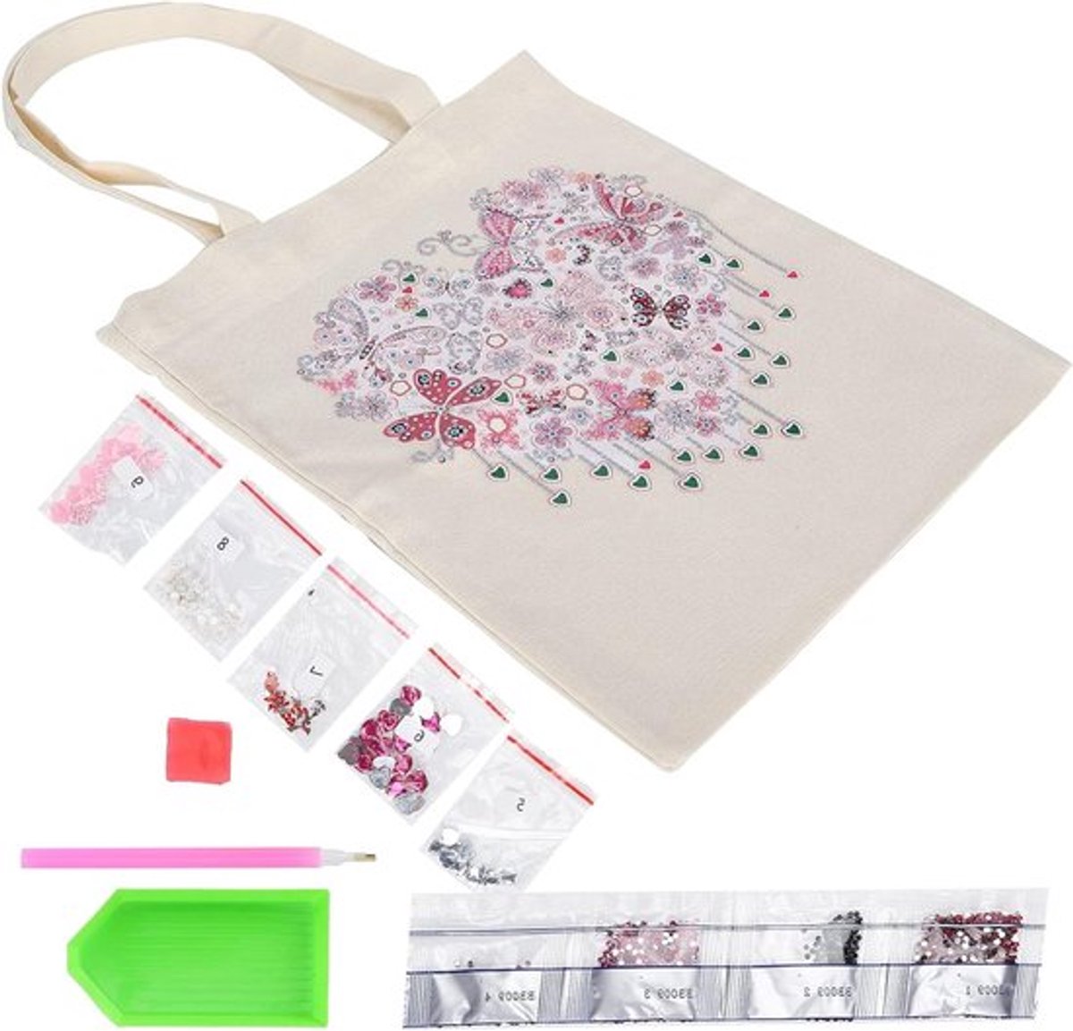 Diamant Schilderij Set - Complete DIY Borduurwerk Kit voor Volwassenen en Kinderen - Handgemaakte Tas - Herbruikbare Art Handtas