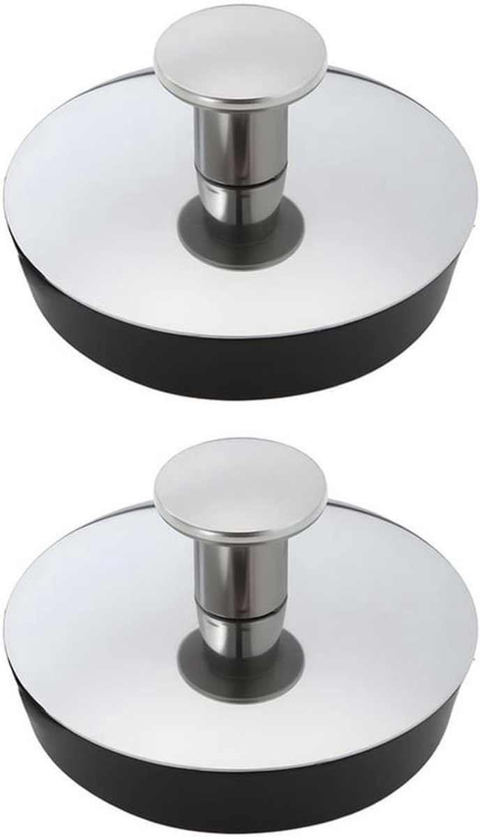 Afvoerplug Rubber - 2 Stuks - Multifunctioneel - Geschikt voor Bad/Wastafel/Gootsteen - Antislip - 37x23mm - Afvoerstop