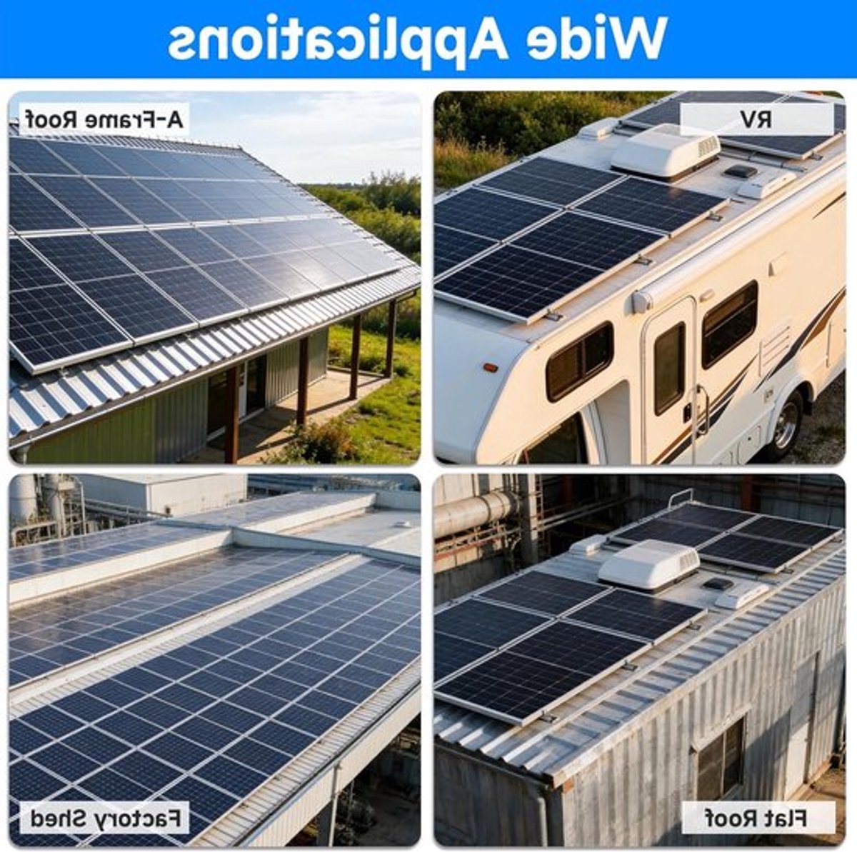 Verstelbare Aluminium Rails voor Zonnepanelen, 4 Stuks, Geschikt voor 30-35mm Dikke Modules, Eenvoudige Installatie voor Plat en Trapezoïdaal Dak