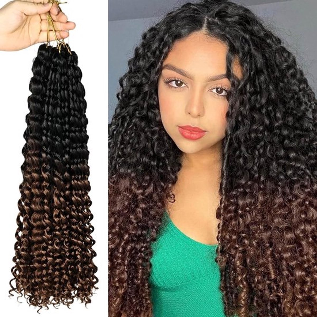 3 Stuks 18 Inch Gevlochten Haar Extensions voor Afro Kapsels, Haaktechniek en Zwarte Vrouwen